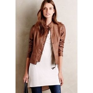 Anthropologie Hei Hei Brown Vegan Leather Jacket